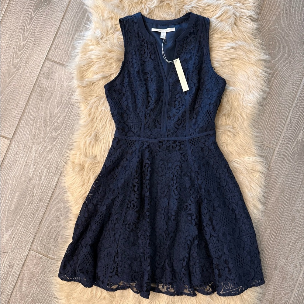NWT LC Lauren Conrad Swept Ashore Navy Lace Dress